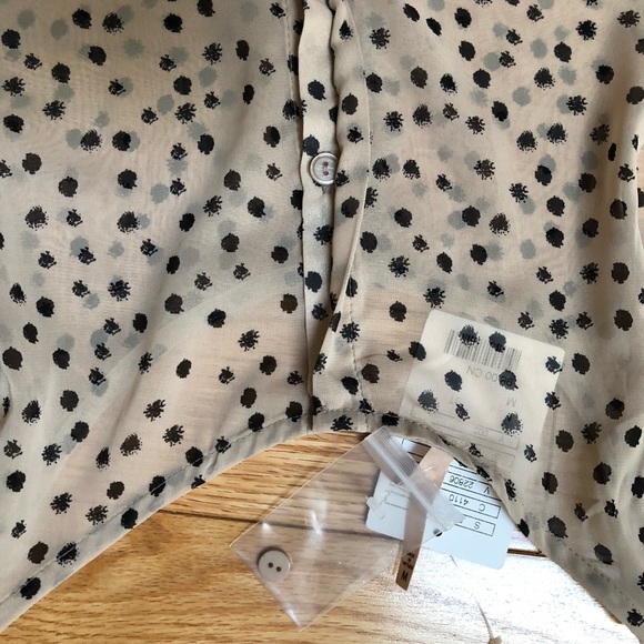 NWT Anthropologie Stitch x Stitch Neutral Polka Dot Sheer Top, Size M - Picture 8 of 9